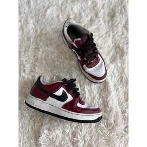 Nike Air Force 1 AF1 Burgundy Red Black White Low‎ Top Sneakers Shoes 6.5